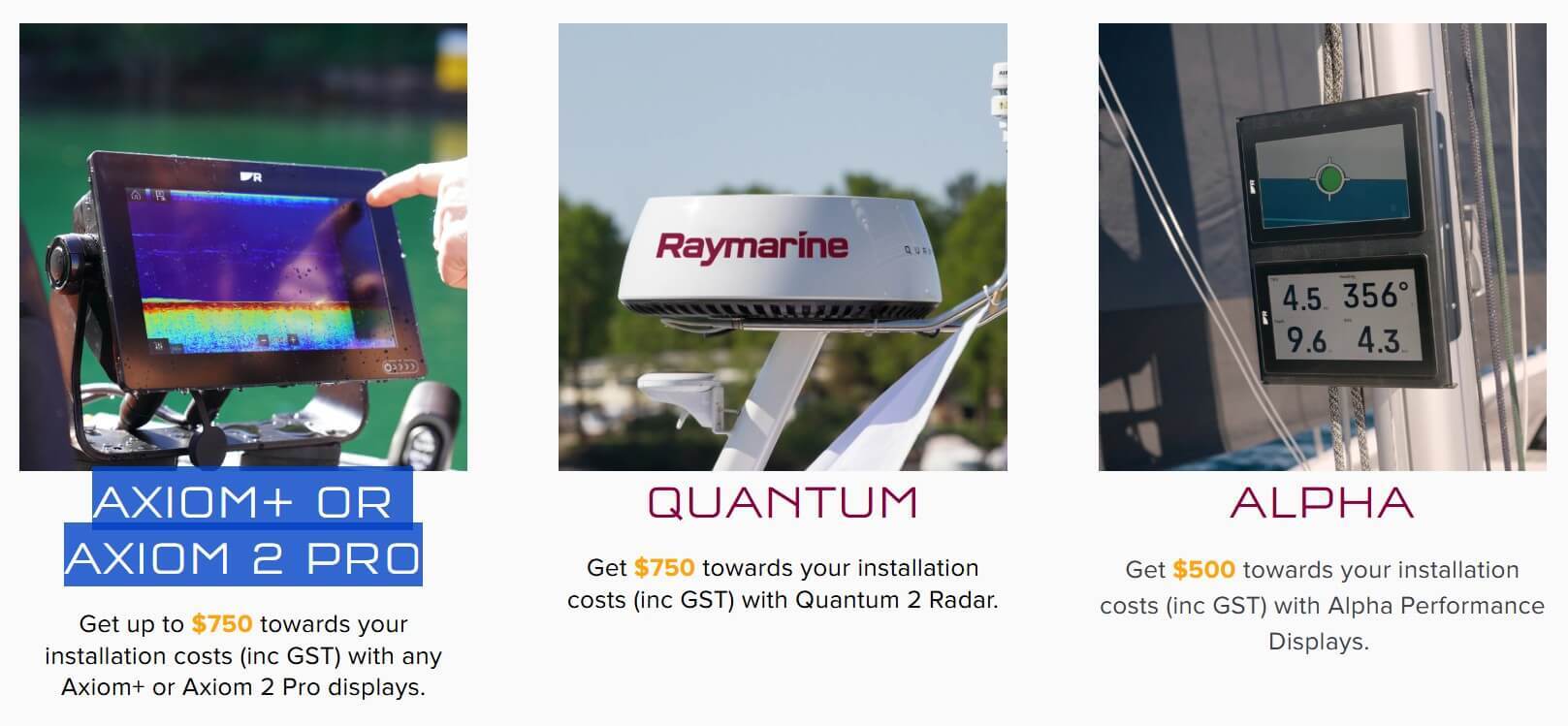 Raymarine Installation offer AXIOM + 